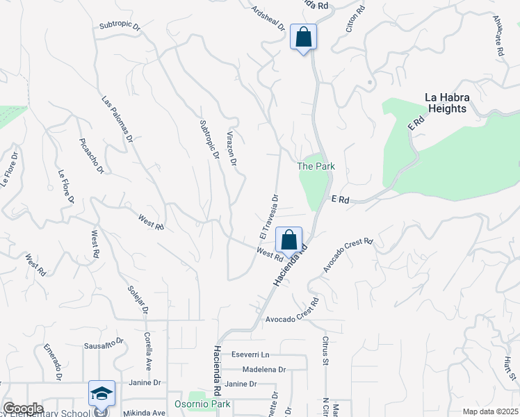 map of restaurants, bars, coffee shops, grocery stores, and more near 279 Shawnan Lane in La Habra