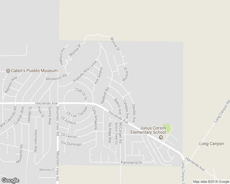 map of restaurants, bars, coffee shops, grocery stores, and more near 12811 Catalpa Avenue in Desert Hot Springs