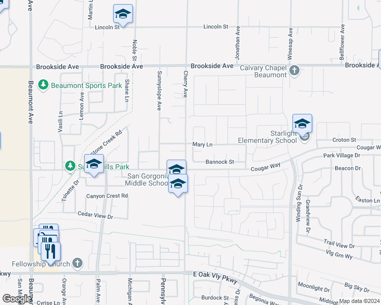 map of restaurants, bars, coffee shops, grocery stores, and more near 1631 Ocala Lane in Beaumont
