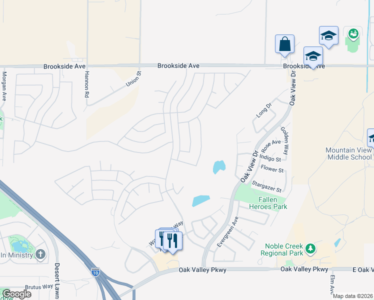 map of restaurants, bars, coffee shops, grocery stores, and more near 1621 Landmark Way in Beaumont