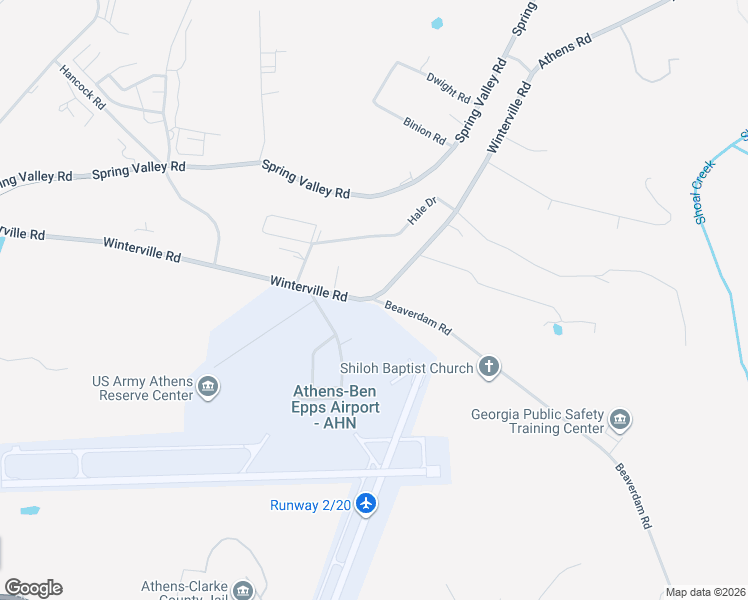 map of restaurants, bars, coffee shops, grocery stores, and more near 100 Buddy Christian Way in Athens