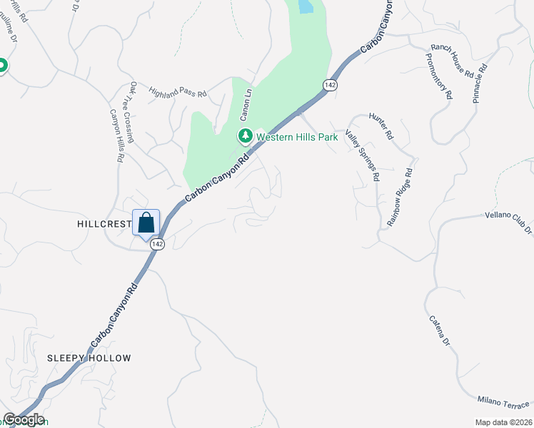 map of restaurants, bars, coffee shops, grocery stores, and more near 16395 Canon Lane in Chino Hills