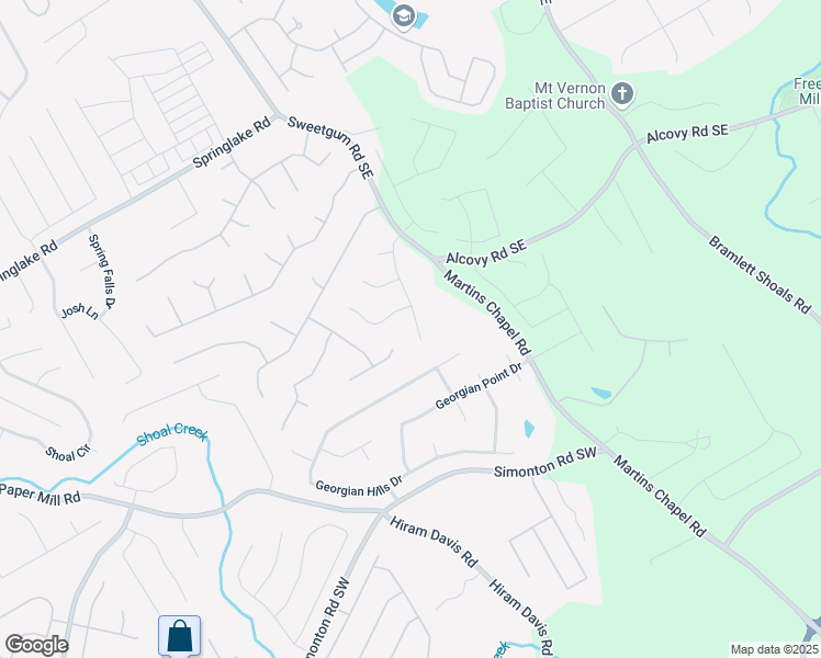 map of restaurants, bars, coffee shops, grocery stores, and more near 575 Chapel Walk Lane Southeast in Lawrenceville