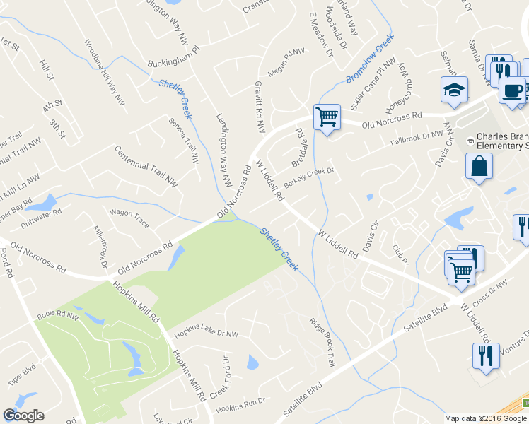 map of restaurants, bars, coffee shops, grocery stores, and more near 4246 Nora Lane Northwest in Duluth