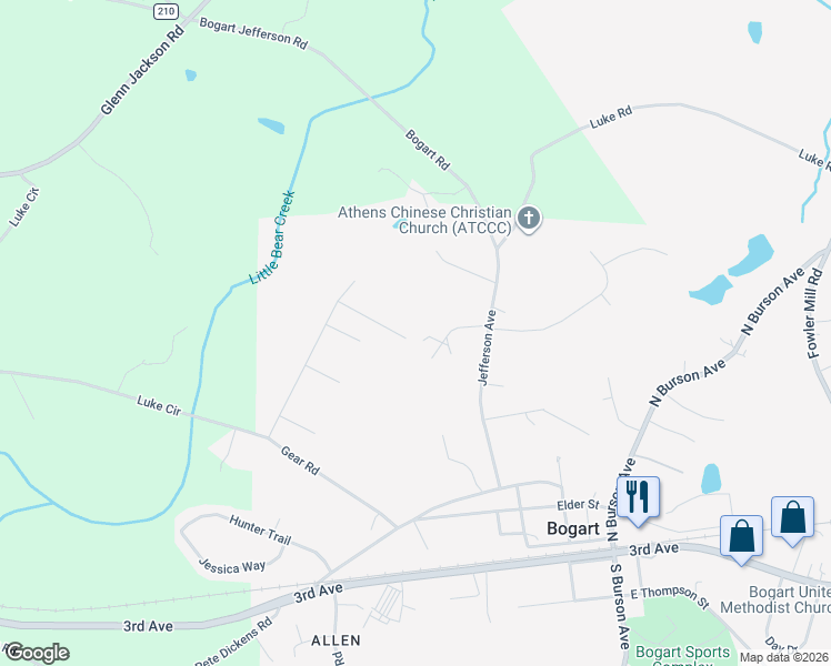 map of restaurants, bars, coffee shops, grocery stores, and more near 161 Spetchley Way in Bogart