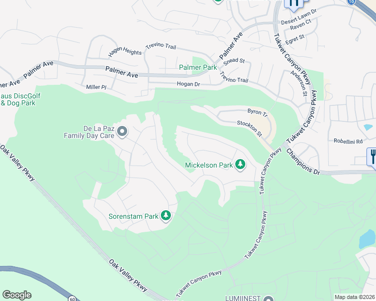 map of restaurants, bars, coffee shops, grocery stores, and more near 11449 Lyle Lane in Calimesa