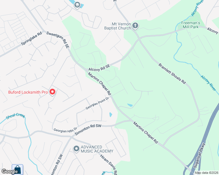 map of restaurants, bars, coffee shops, grocery stores, and more near 663 Martins Chapel Road in Lawrenceville