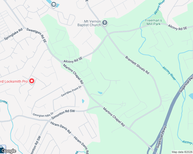map of restaurants, bars, coffee shops, grocery stores, and more near 669 Castlebottom Drive Southeast in Lawrenceville