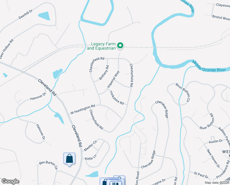 map of restaurants, bars, coffee shops, grocery stores, and more near 125 Yorkshire Road in Bogart