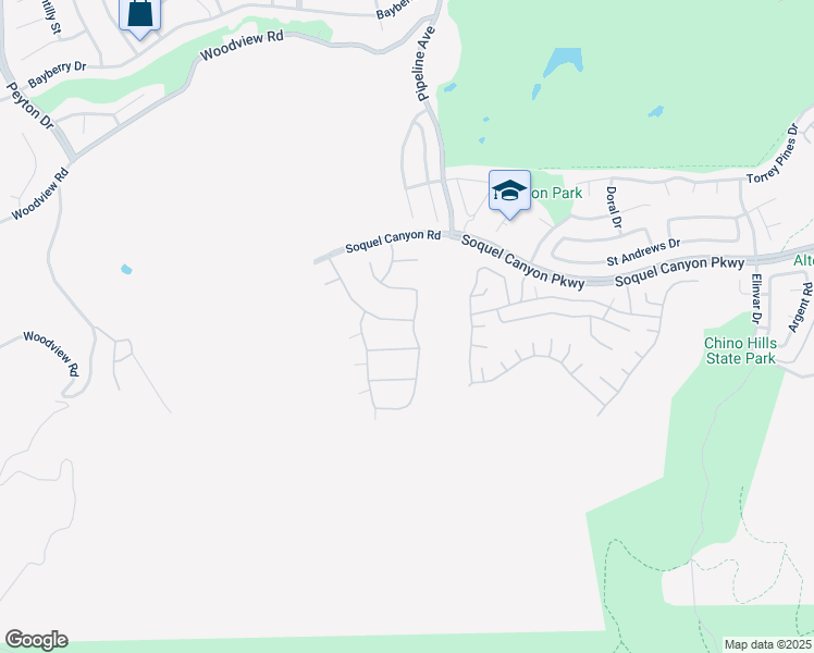 map of restaurants, bars, coffee shops, grocery stores, and more near 4047 Golden Terrace Lane in Chino Hills