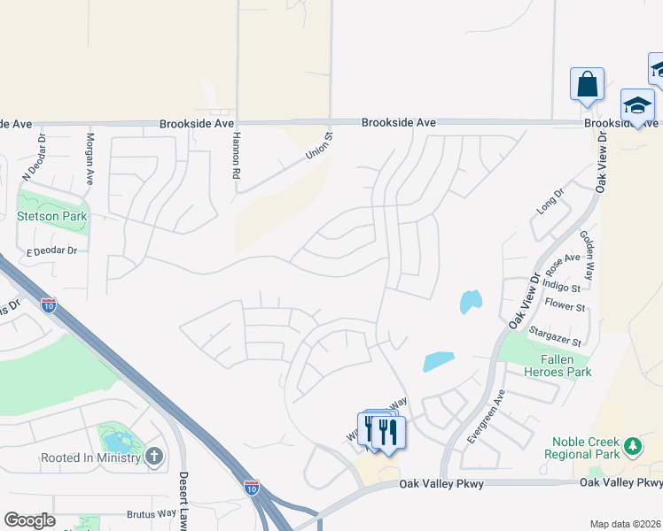 map of restaurants, bars, coffee shops, grocery stores, and more near 974 Brentwood Road in Beaumont