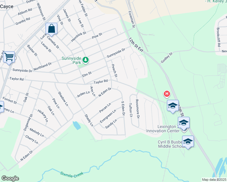 map of restaurants, bars, coffee shops, grocery stores, and more near in West Columbia