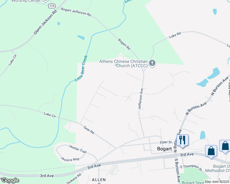 map of restaurants, bars, coffee shops, grocery stores, and more near 161 Spetchley Way in Bogart