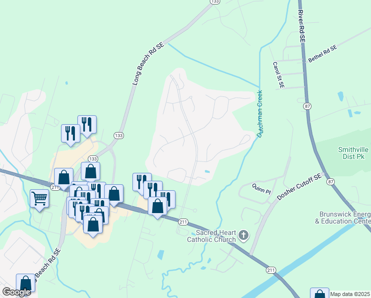 map of restaurants, bars, coffee shops, grocery stores, and more near 5002 Seaward Ct in Southport