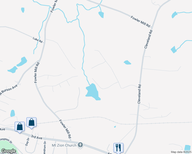 map of restaurants, bars, coffee shops, grocery stores, and more near 305 Huff Lake Road in Bogart