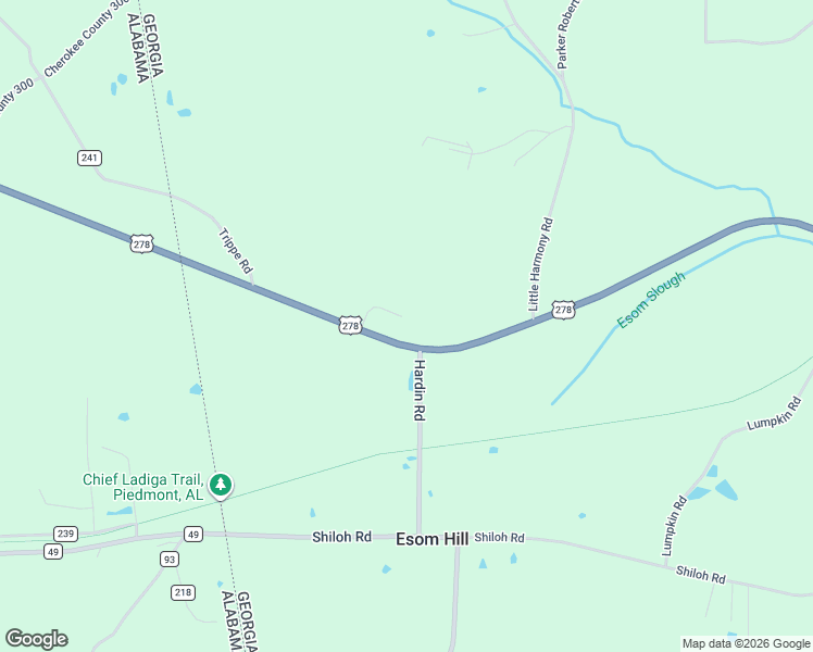map of restaurants, bars, coffee shops, grocery stores, and more near 74 Hulsey Road in Cedartown