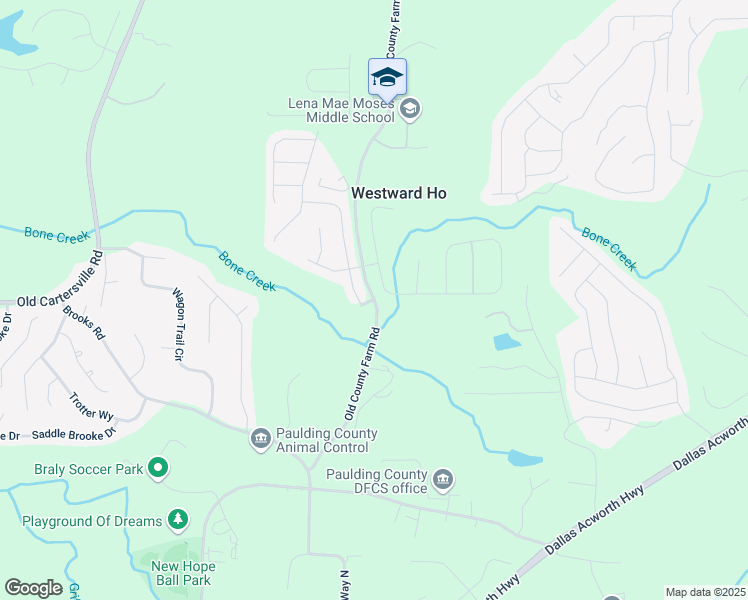 map of restaurants, bars, coffee shops, grocery stores, and more near 187 Old County Farm Road in Dallas