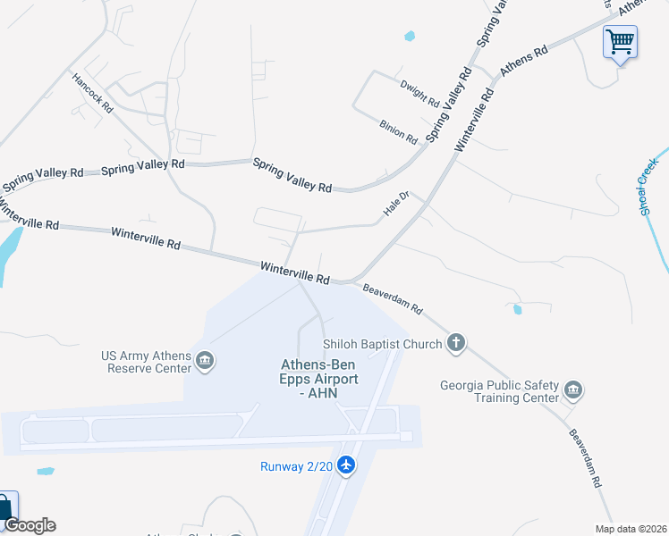 map of restaurants, bars, coffee shops, grocery stores, and more near 2085-2285 Winterville Rd in Athens