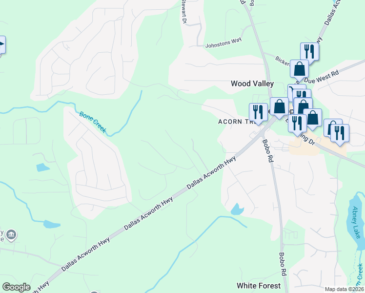 map of restaurants, bars, coffee shops, grocery stores, and more near 3887 Dallas Acworth Highway in Dallas