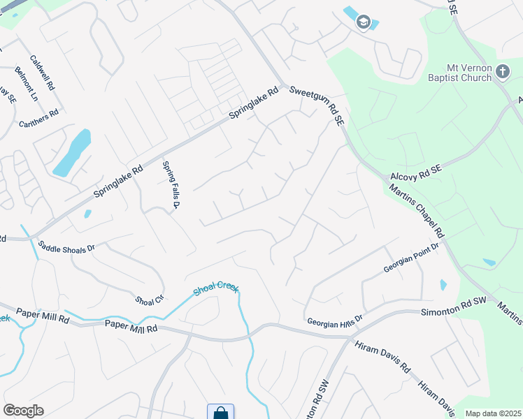 map of restaurants, bars, coffee shops, grocery stores, and more near 725 Martin Field Drive Southeast in Lawrenceville