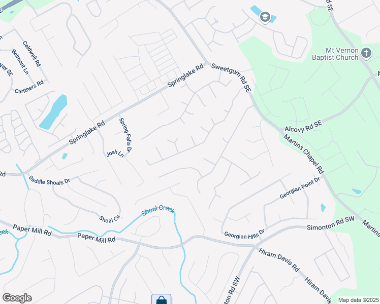 map of restaurants, bars, coffee shops, grocery stores, and more near 725 Martin Field Drive Southeast in Lawrenceville