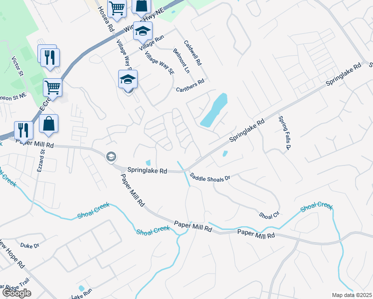 map of restaurants, bars, coffee shops, grocery stores, and more near 395 Spring Head Court in Lawrenceville