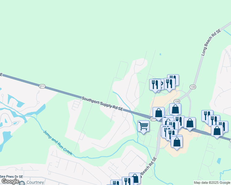 map of restaurants, bars, coffee shops, grocery stores, and more near 4852 Southport-Supply Rd SE in Southport