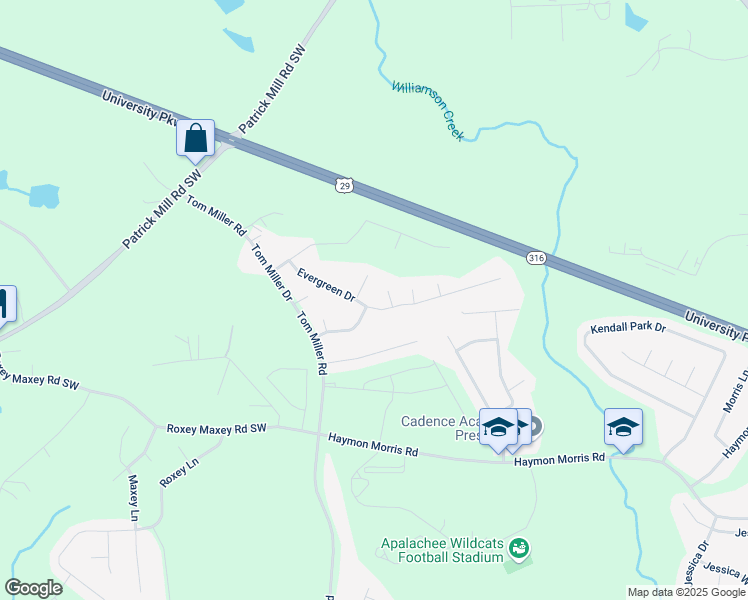map of restaurants, bars, coffee shops, grocery stores, and more near in Winder