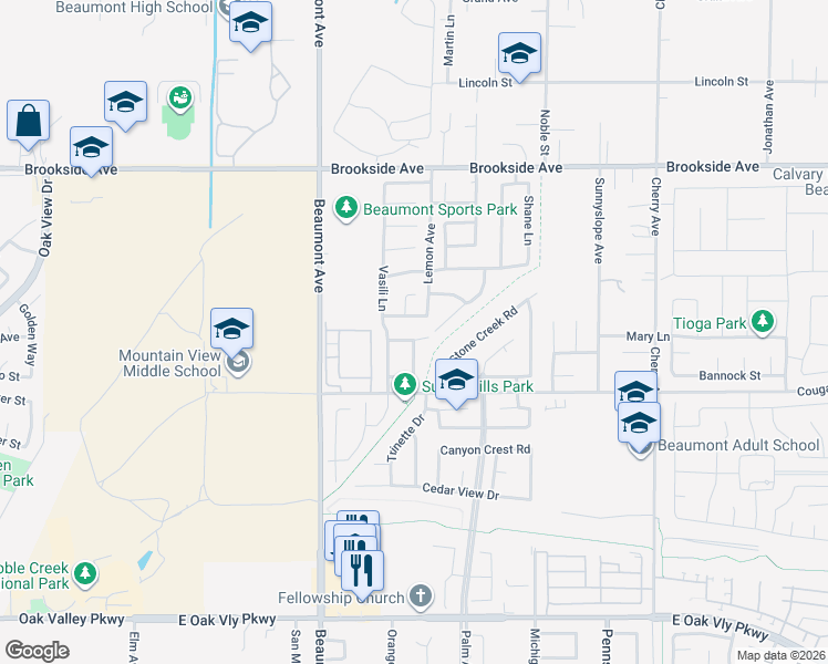 map of restaurants, bars, coffee shops, grocery stores, and more near 513 Agnes Street in Beaumont