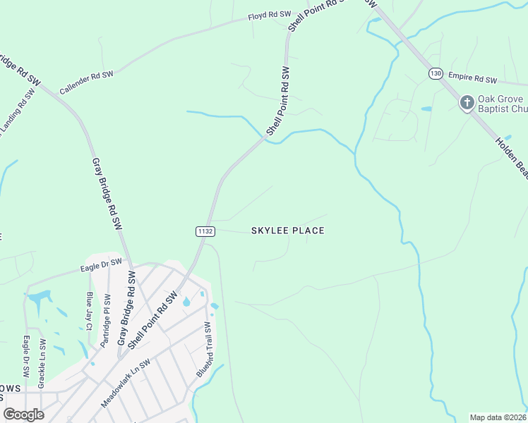 map of restaurants, bars, coffee shops, grocery stores, and more near 1326 Skylee Drive Southwest in Shallotte