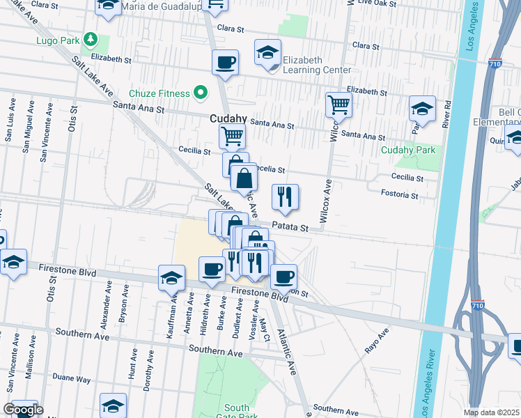 map of restaurants, bars, coffee shops, grocery stores, and more near in Cudahy