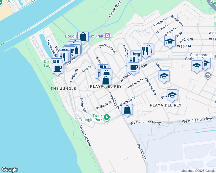 map of restaurants, bars, coffee shops, grocery stores, and more near in Los Angeles