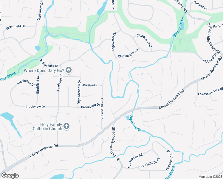 map of restaurants, bars, coffee shops, grocery stores, and more near 351 Ridgewater Drive in Marietta