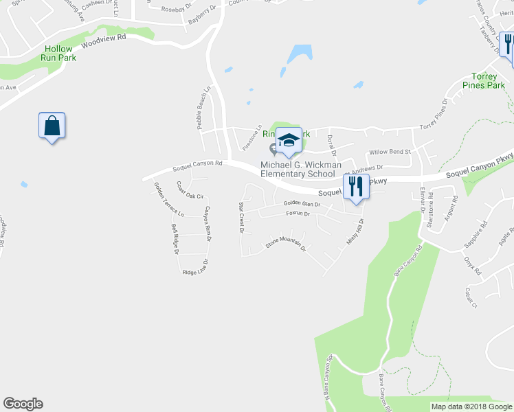 map of restaurants, bars, coffee shops, grocery stores, and more near 4188 Golden Glen Drive in Chino Hills
