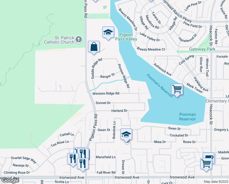 map of restaurants, bars, coffee shops, grocery stores, and more near 11286 Gunsmoke Lane in Moreno Valley
