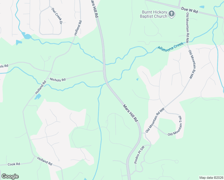 map of restaurants, bars, coffee shops, grocery stores, and more near 280 Mars Hill Road in Powder Springs