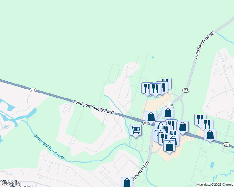 map of restaurants, bars, coffee shops, grocery stores, and more near 4773 Oakview Dr in Southport