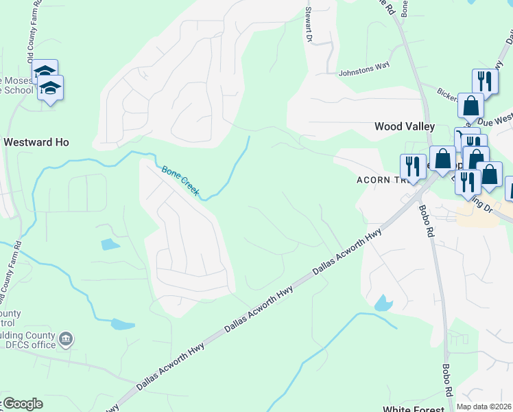 map of restaurants, bars, coffee shops, grocery stores, and more near 663 Chester Harris Drive in Dallas