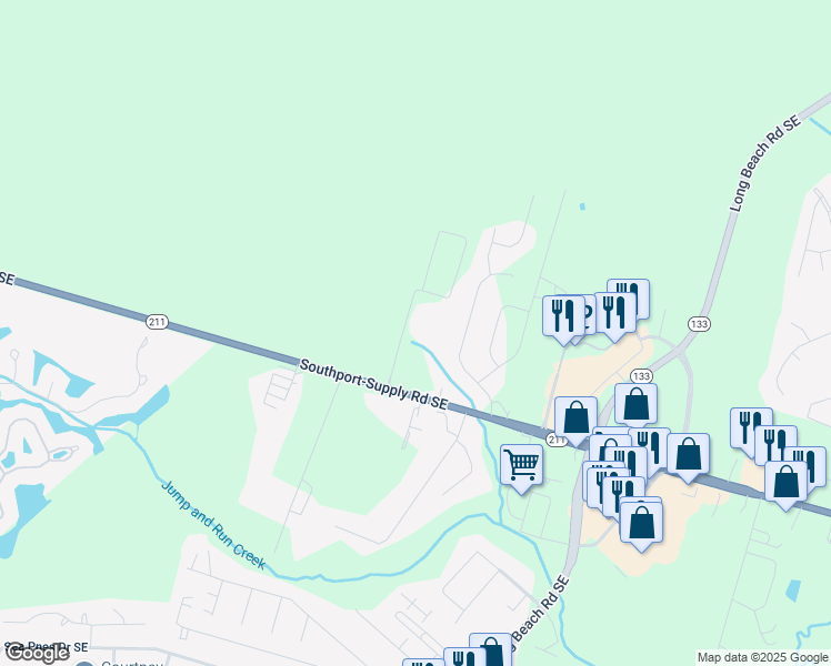 map of restaurants, bars, coffee shops, grocery stores, and more near 4744 Abbington Oaks Way in Southport