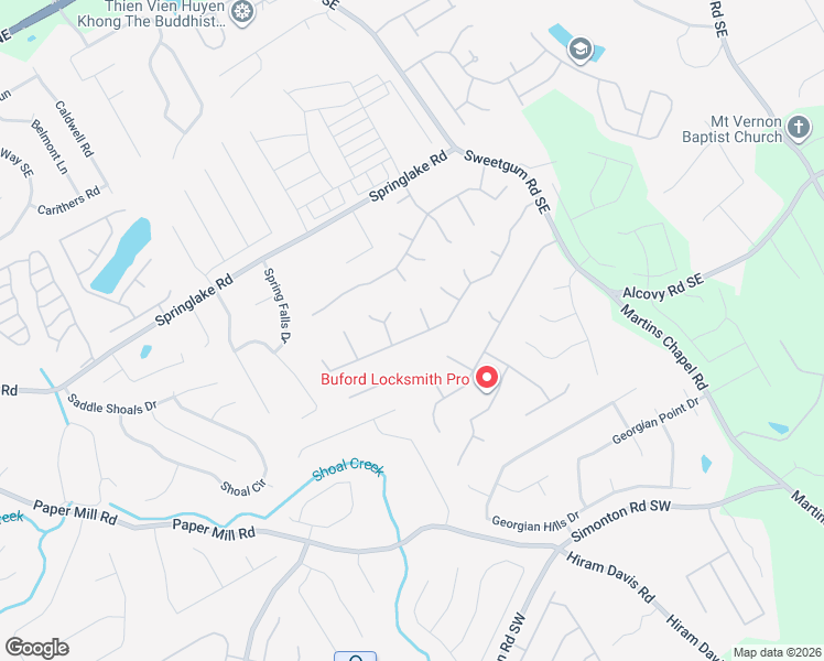 map of restaurants, bars, coffee shops, grocery stores, and more near 437 Martin Glen Court in Lawrenceville