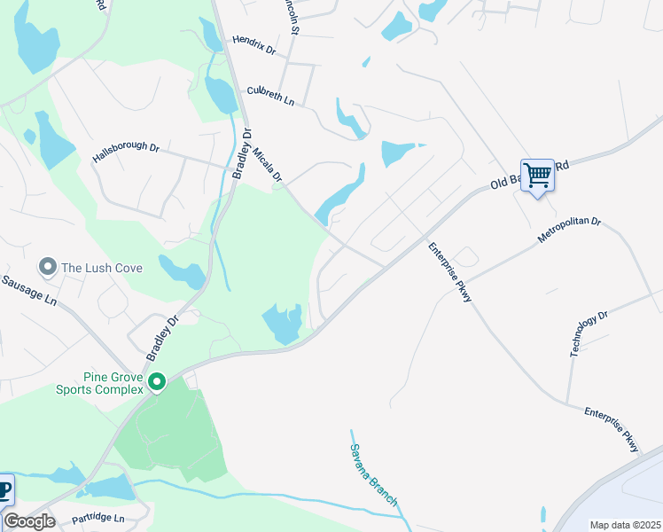 map of restaurants, bars, coffee shops, grocery stores, and more near 124 Savanna Woods Circle in West Columbia