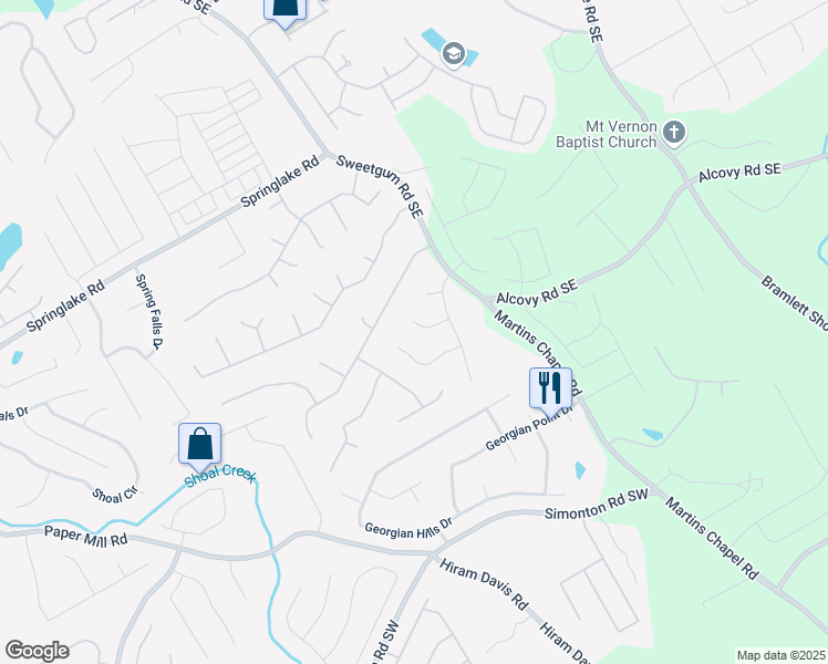 map of restaurants, bars, coffee shops, grocery stores, and more near 943 Sweet Mill Court in Lawrenceville