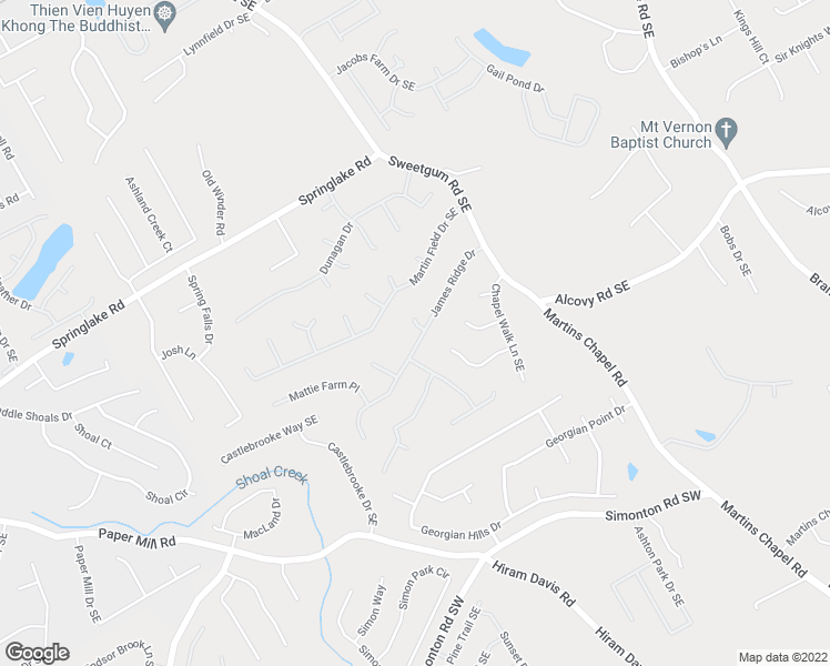 map of restaurants, bars, coffee shops, grocery stores, and more near 840 James Ridge Drive in Lawrenceville