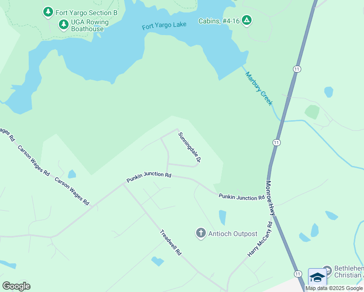 map of restaurants, bars, coffee shops, grocery stores, and more near 122 Sunningdale Drive in Winder