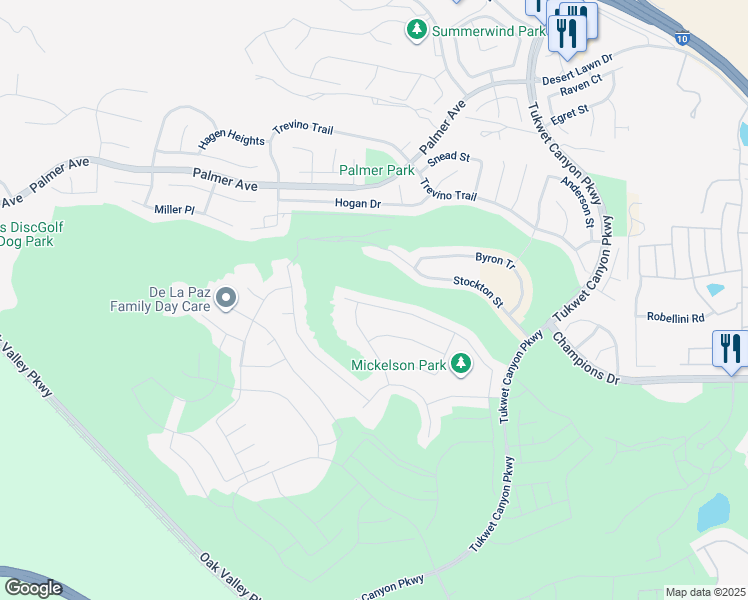 map of restaurants, bars, coffee shops, grocery stores, and more near 35212 Smith Avenue in Beaumont