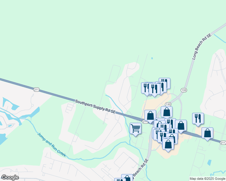 map of restaurants, bars, coffee shops, grocery stores, and more near 4752 Abbington Oaks Way in Southport