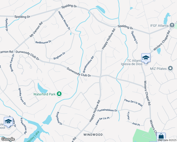 map of restaurants, bars, coffee shops, grocery stores, and more near 285 Lackland Court in Atlanta