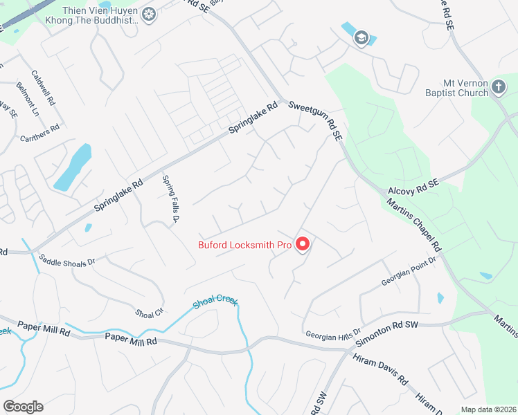 map of restaurants, bars, coffee shops, grocery stores, and more near 437 Martin Glen Court in Lawrenceville