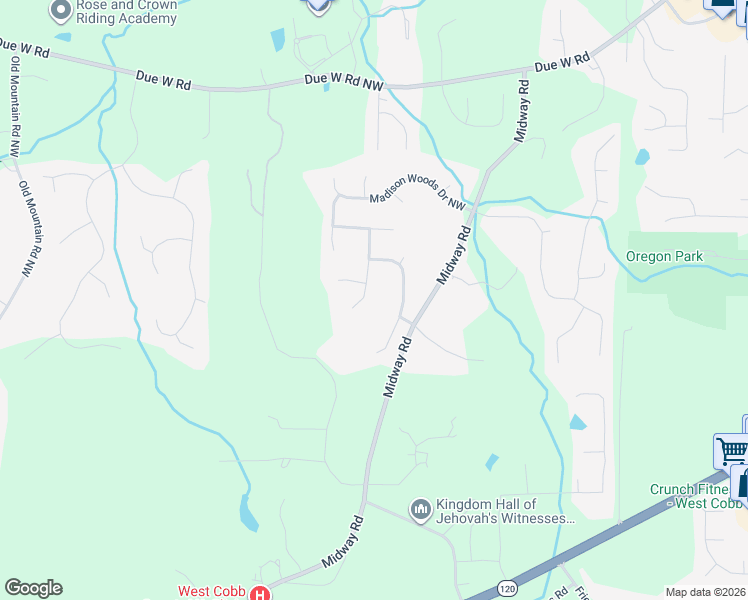 map of restaurants, bars, coffee shops, grocery stores, and more near 312 Mayes Farm Trail in Marietta