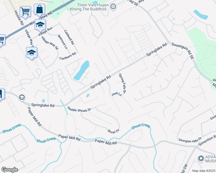 map of restaurants, bars, coffee shops, grocery stores, and more near 325 Ashland Manor Drive in Lawrenceville